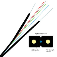 Cable de fibra óptica LSZH para interiores de la mejor calidad con 2 aceros para FTTH