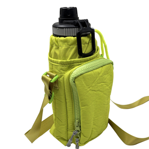 OYATON Water Bottle Holder With Strap For 40oz Bottles - Insulated Carrier Bag With Pocket For Hiking & Walking