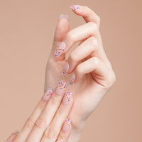 Autocollants pour ongles en gel brillants 2D de style français, longue durée, avec application à la lampe UV