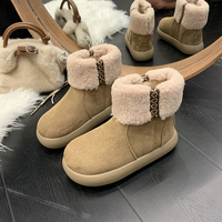Bottines en fourrure moelleuse pour femmes, plateforme épaisse, antidérapantes, bottes d'hiver pour la neige, vente en gros