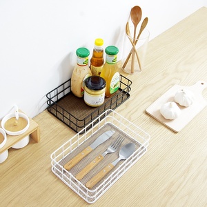 Panier de rangement moderne en fer forgé pour bureau Panier de rangement pour collations et articles divers Panier de rangement pour salle de bain Grille de finition pour comptoir en métal - Product Image 3