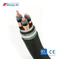 Câble d'alimentation moyenne tension YJV32-6/6-6/10(12)kv 3*25 mm avec gaine en PVC, pour enterrage industriel souterrain, en cuivre XLPE, pour centrale électrique