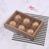 Boîtes à beignets en papier de boulangerie haut de gamme avec fenêtre transparente et séparateur en carton pour emballage de biscuits/biscuits de Noël