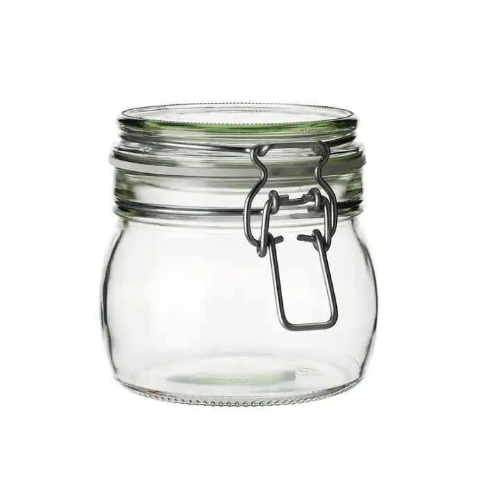 32 Oz Glass Jars with Airtight Lids and Leak Proof Rubber Gasket Wide Mouth  Mason Jars with Hinged Lids for Kitchen Canisters 1000ml - China Glass  Storage Jars with Clip Lids and