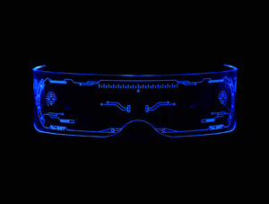 Cool Cyberpunk 7 Color LED Light Gafas de sol UV400 Clear Brown Grey Futuristic Nightlife Visor Gafas Rezz Visor <span class=keywords><strong>Robocop</strong></span> Style - Product Image 3