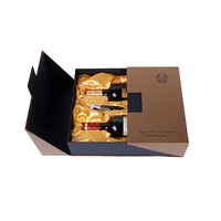 Lot de 10 bouteilles de vin, boîte-cadeau avec impression magnétique pliable, surface mate, avec insertion de mousse