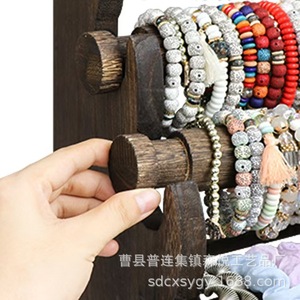 Wooden Bracelet Display <b>Stand</b> 4 Layers Solid Wood Jewelry Organizer Desktop Storage Rack For Home Use - Product Image 3