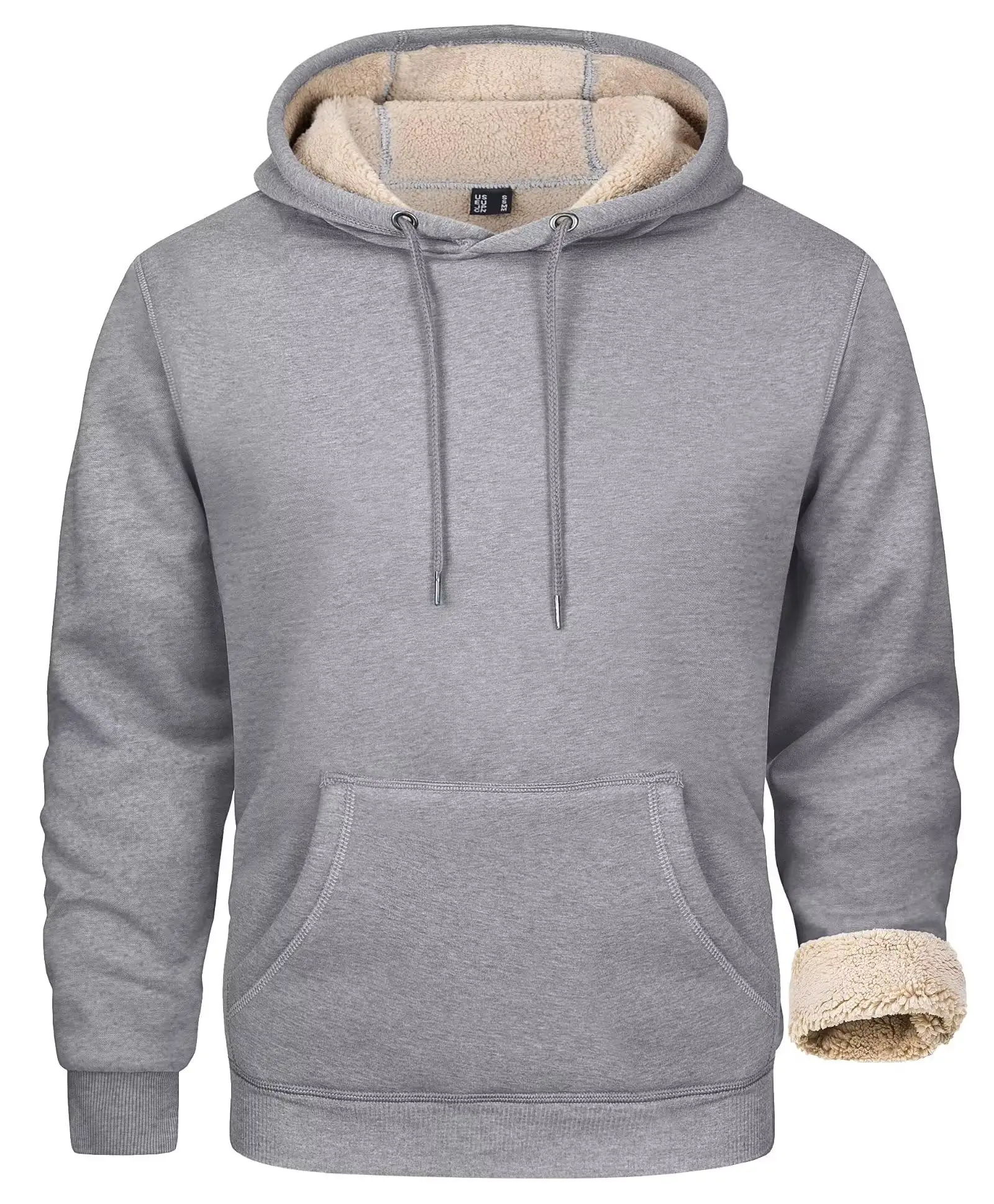 Được trang bị áo Chất lượng cao Cotton pháp Terry quá khổ hoodie dày lông cừu Thả Vai đồng bằng Trống Tùy Chỉnh người đàn ông Hoodies