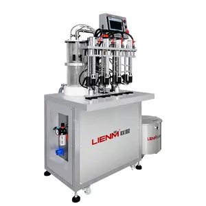 LIENM Semi-automatic PLC 4-head Spray Perfume Filling Machine for Perfume Bottle Vial spray vacuum bottle filler