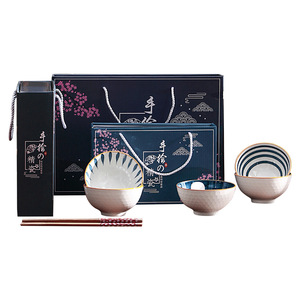 Bol en céramique sous glaçure de style japonais, compatible micro-ondes, vaisselle pour riz, nouilles, soupes, steaks, assiette de table domestique - Product Image 4