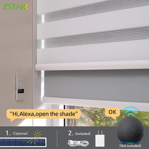 Persianas inteligentes Alexa motorizadas día <span class=keywords><strong>y</strong></span> <span class=keywords><strong>noche</strong></span> cortina enrollable de cebra <span class=keywords><strong>cortinas</strong></span> de tela persianas de ventana de cebra Persianas automáticas - Product Image 2