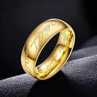 Bague Resoul Le Seigneur des Anneaux en Acier Inoxydable 316L Gravée, Étanche et Inaltérable, pour Hommes et Couples, Mariage