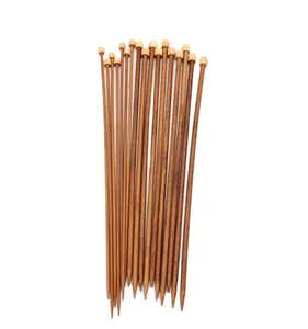 Aguja de tejer de madera carbonizada agujas de tejer de bambú de un solo punto hilo aguja de tejer a mano
