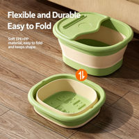 Baignoire pliable pour les pieds avec couvercle et support pour téléphone, en TPE et PP, se plie à plat, 6,5 cm, rétention de chaleur, pour la maison