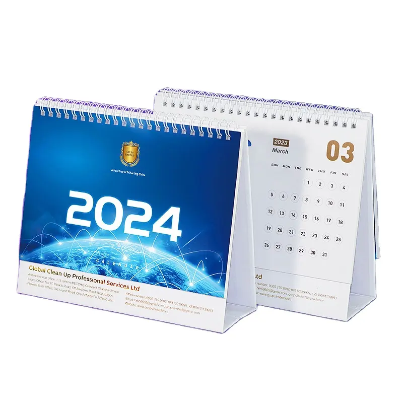 Nuevo producto, venta al por mayor, Calendarios de pared mensuales, personalizados, Cmyk, colores completos, 365 días, escritorio, calendario de Adviento, calendario de impresión de mesa