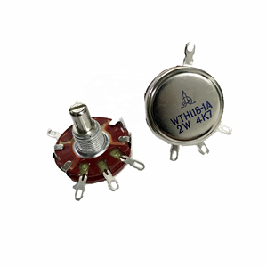 Potentiomètre 1k 2k 24k 7100k 150k 220K 47K à un tour, à membrane de carbone, avec bouton, original WTH118-1A 2W - Product Image 1