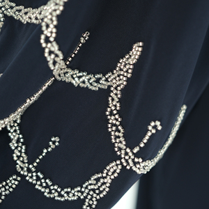 Loriya Abaya Musulmane Luxe Perles Manches Nouvelle Abaya Avec Boutons Devant Modeste <span class=keywords><strong>Kimono</strong></span> Nida Abaya Ouverte Vêtement Islamique - Product Image 6