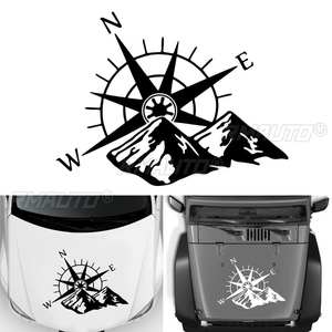 60x45cm Car-styling <b>Stickers</b> Compass & Mountain Body Hood Decal <b>Sticker</b> DIY Decor for SUV Off-road Camper <b>Van</b> Motorhome - Product Image 3