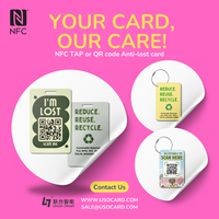 Carte de visite NFC personnalisée en PVC avec puce intelligente, contrôle d'accès numérique, étanche IP68 pour recharge USB