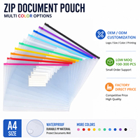 Enveloppes en plastique, enveloppes zippées en polyéthylène, dossiers zippés en plastique, format A4, format lettre, pour fournitures scolaires et de bureau