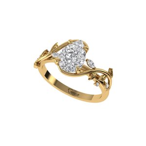 Romantic Pear Cut Lab Grown <b>Diamond</b> <b>Ring</b> 925 Silver 9kt, 14kt, 18kt Gold <b>Diamond</b> <b>Rings</b> for Women's Engagement <b>Ring</b> - Product Image 3