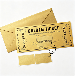 Billet cadeau à gratter doré, carte surprise à révéler avec enveloppe et étiquettes à gratter pour offrir en cadeau - Product Image 2