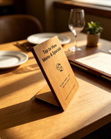 Nichen One Factory Wholesale Personnalisé Étanche En Bois NFC google Reviews Card Social Media Review Nfc Menu QR Code Affichage de table