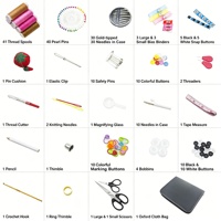 En stock, lot en gros de 206 pièces, grand kit de couture carré tendance, ensemble complet avec ciseaux, coffret cadeau Noël et Nouvel An