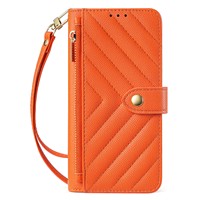 Étui portefeuille bandoulière pour iPhone 17 Pro avec fentes pour cartes et fermeture éclair, coque de téléphone en cuir avec dragonne pour iPhone 17