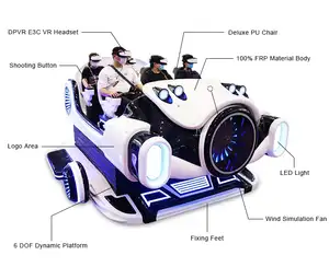 Vr uzay gemisi tasarım 9D sinema 9Dvr 6 koltuk Simulador De Montanha rusya 3D sanal gerçeklik gözlükleri ile hareketli sandalye