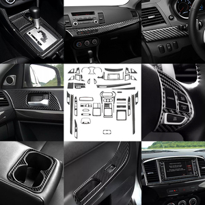 Kit de Accesorios Interiores para Automóvil de Fibra de Carbono ShaSha para Mitsubishi Lancer 2008-2015, Color Negro/Rojo, Embalaje en Caja - Product Image 2