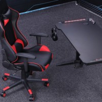 Bureau d'ordinateur de jeu moderne convertible en métal noir, fournisseur d'usine Yizhuo