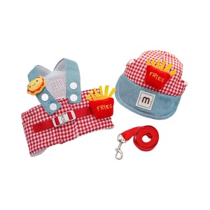 Set Regolabile di Guinzaglio e Cappello per <span class=keywords><strong>Cani</strong></span> di Piccola Taglia, Accessori per Abbigliamento per Animali in Cotone Ecologico con Nastri a Righe - Product Image 5