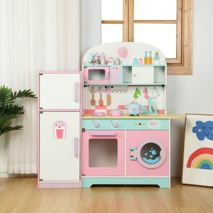 Ensemble de jouets de cuisine créatifs DIY, cuisinière en bois de simulation, machine à café intégrée, jouets de jeu pour la maison - Product Image 5