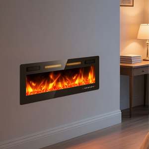 50 "Color/Llama Log & Crystal Option Estrecho Bisel Temporizador Dimmer Muebles Decoración Chimenea - Product Image 4