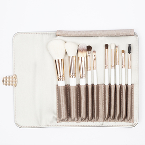 Juego de 10 brochas de maquillaje con gran descuento, herramientas de belleza, brochas <span class=keywords><strong>profesionales</strong></span> con logotipo personalizado, base de pelo de cabra, juego de brochas de maquillaje - Product Image 5