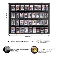 Vitrine murale en bois pour 36 cartes gradées, avec porte transparente verrouillable, pour cartes de sport de baseball et de basketball