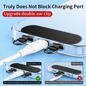 Cordon universel pour téléphone avec patch en acier inoxydable et anneau en D, attache de sécurité pour téléphone portable en forme de corde, clip métallique pour téléphone - Product Image 5