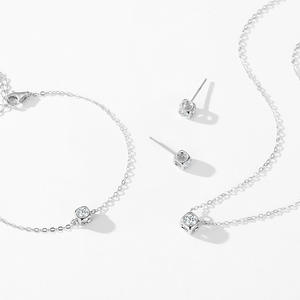 Boucles d'oreilles carrées minimalistes en argent sterling S925 avec zircon rond, version cuivre personnalisable, pour un usage quotidien féminin - Product Image 4