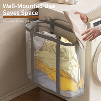 Panier à linge en maille respirante, grande capacité, pliable, sac de rangement pour vêtements sales, durable, portable, panier organisateur pour la maison