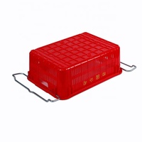 Caisse de transport ventilée en plastique avec poignées métalliques, empilable et emboîtable, pour fruits et légumes, panier de rangement en plastique