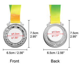 Médaille de récompense sportive personnalisée en alliage de zinc or/argent/cuivre, style <span class=keywords><strong>pyramide</strong></span>, double face, écologique, avec ruban imprimable - Product Image 3