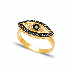 Black Zircon Stone Dainty <b>Eye</b> Design <b>Ring</b> Wholesale Handcrafted 925 Sterling Silver Jewelry - Product Image 2