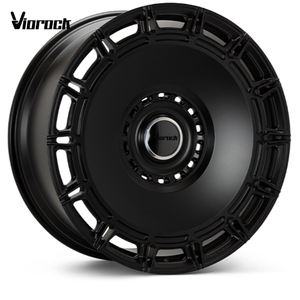 Roue forgée Viorock: Noir mat, conception multi-trous, 18 - 24 pouces, 5*127. Pour Grand Cherokee, Durango, Chrysler 300, XT5. - Product Image 1