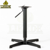 Base de table réglable en hauteur à 4 pieds en aluminium avec vérin à gaz pour bar, salle à manger, restaurant, maison, bureau, hôtel