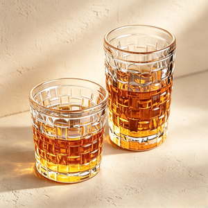 Bicchiere in Vetro con Motivo Intrecciato Moderno, Stile Nordico Minimalista, per <span class=keywords><strong>Acqua</strong></span> <span class=keywords><strong>e</strong></span> Succhi - Product Image 2