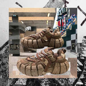รองเท้าผ้าใบแฟชั่นสีดำ สไตล์วอล์คกิ้ง ทรง Chunky Sneaker  โลโก้สั่งทำได้  ลำลอง ทันสมัย ย้อนยุค เพิ่มความสูง รองเท้าทรง Dad Shoes สำหรับผู้ชาย ฤดูใบไม้ผลิ - Product Image 3