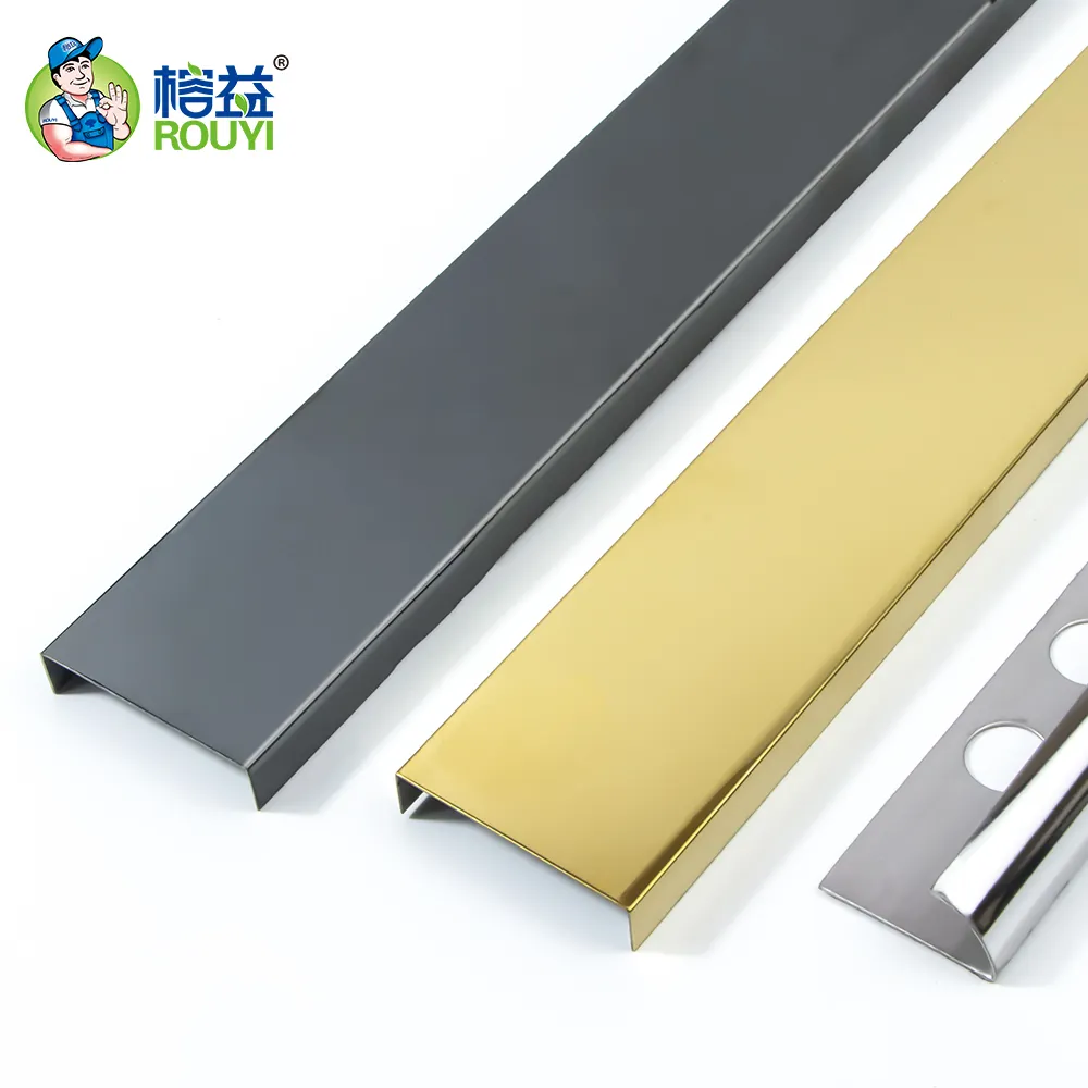 Polished Stainless Steel Accessories Metal Strip Room Wall Edge Tile Trim