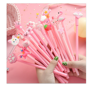 Ensemble <span class=keywords><strong>de</strong></span> stylos gel pour étudiants, design d'animaux <span class=keywords><strong>de</strong></span> dessin animé coréens mignons, fournitures scolaires, encre noire 0,5 mm, 10 pièces/lot - Product Image 2