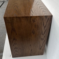 Table de chevet en bois de style nordique avec 2 tiroirs, motif naturel
